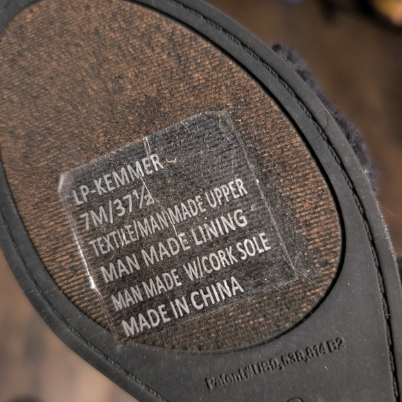 Lucky Brand 7 Wedge Black Woven Double Straps - Picture 5 of 5